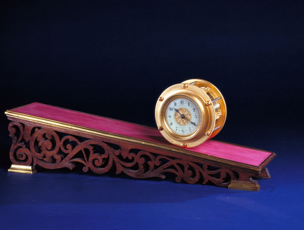 图片[1]-Copper gold-plated roller clock-China Archive